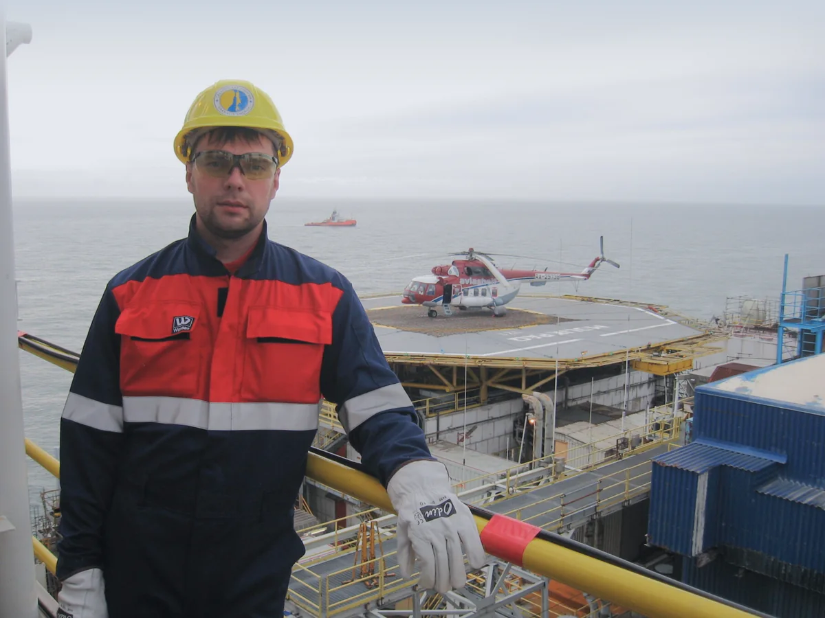 Alexander Krivosheev on offshore platform