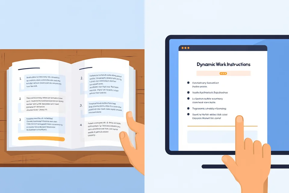 Dynamic work instructions interface